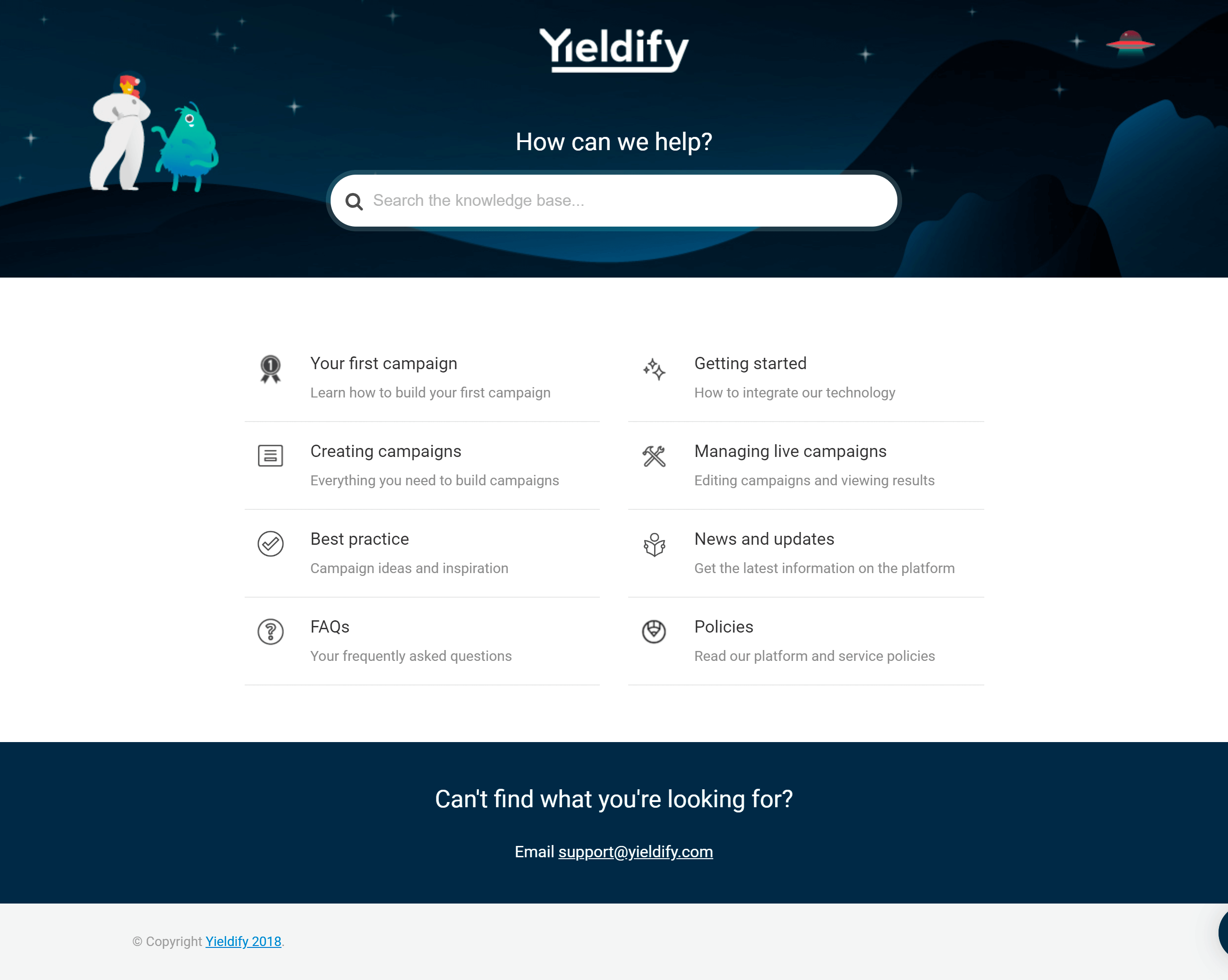 Base de connaissances Yieldify