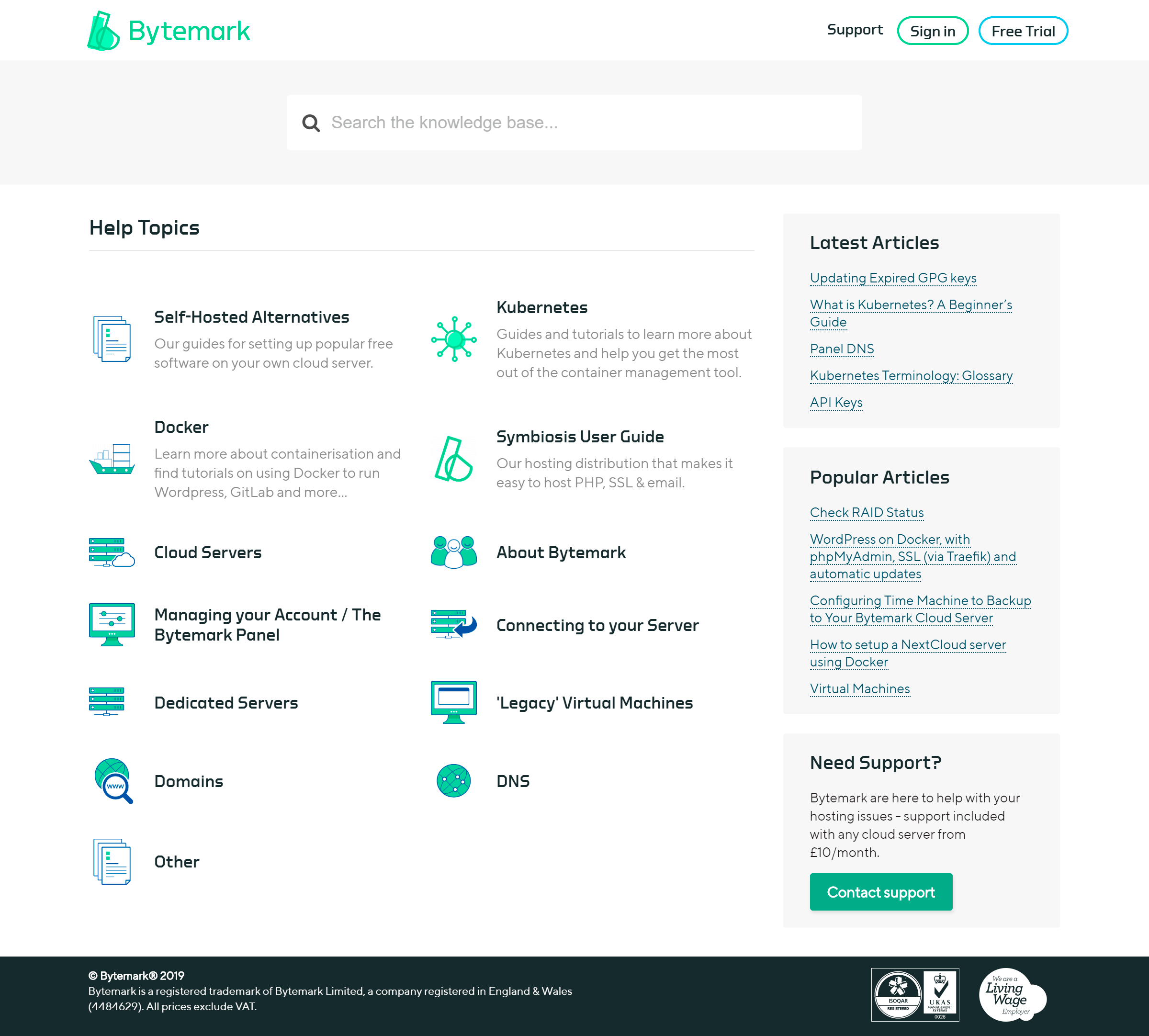 Bytemark knowledge base