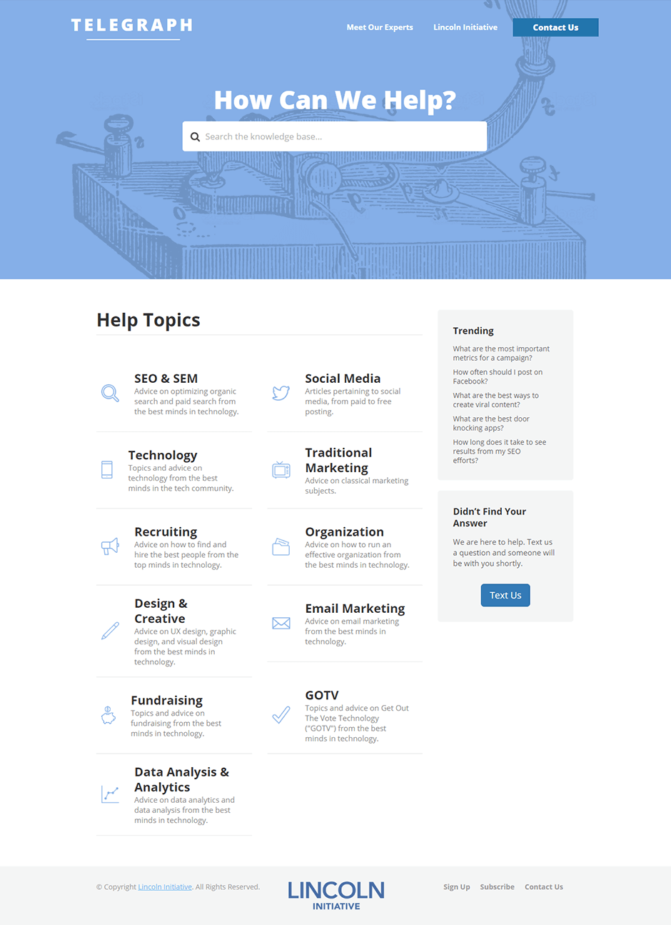 Telegraph knowledge base