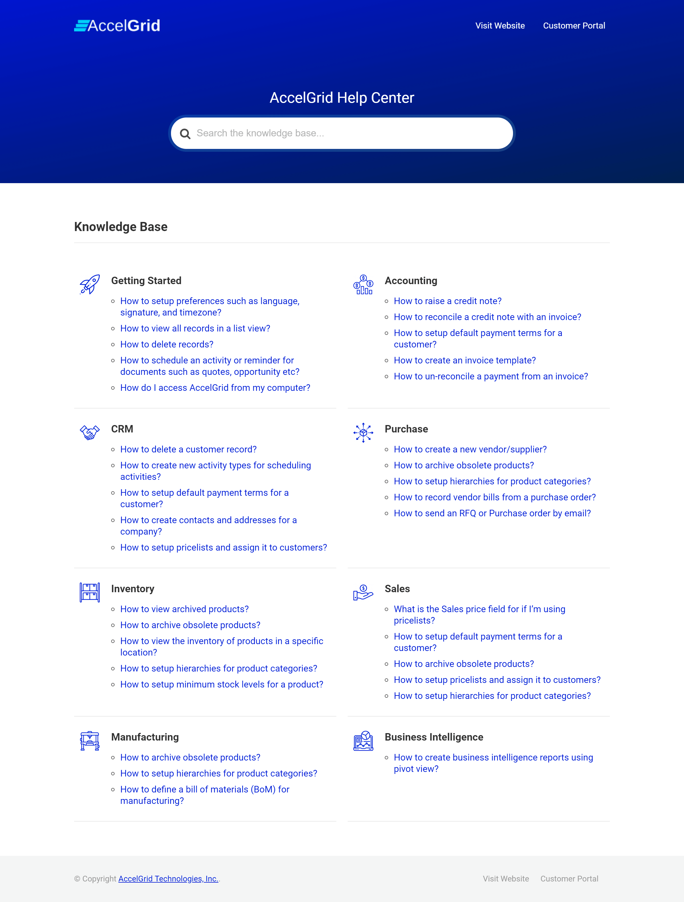 Accelgrid knowledge base