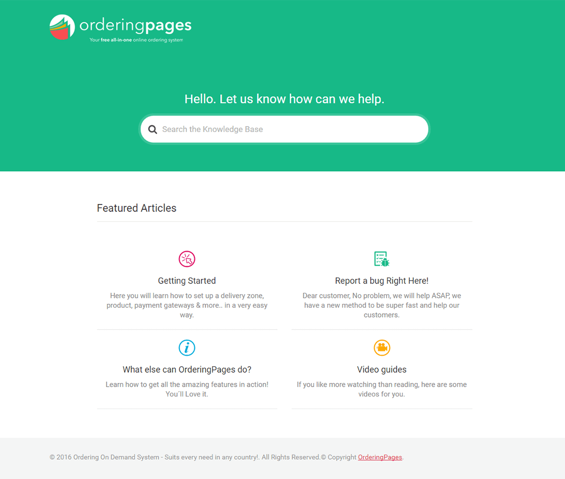 Ordering Pages knowledge base