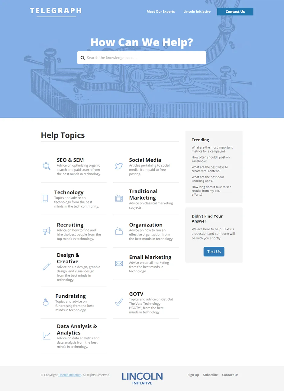 Telegraph Wissensdatenbank