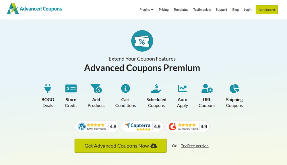 Advanced coupons premium plugin