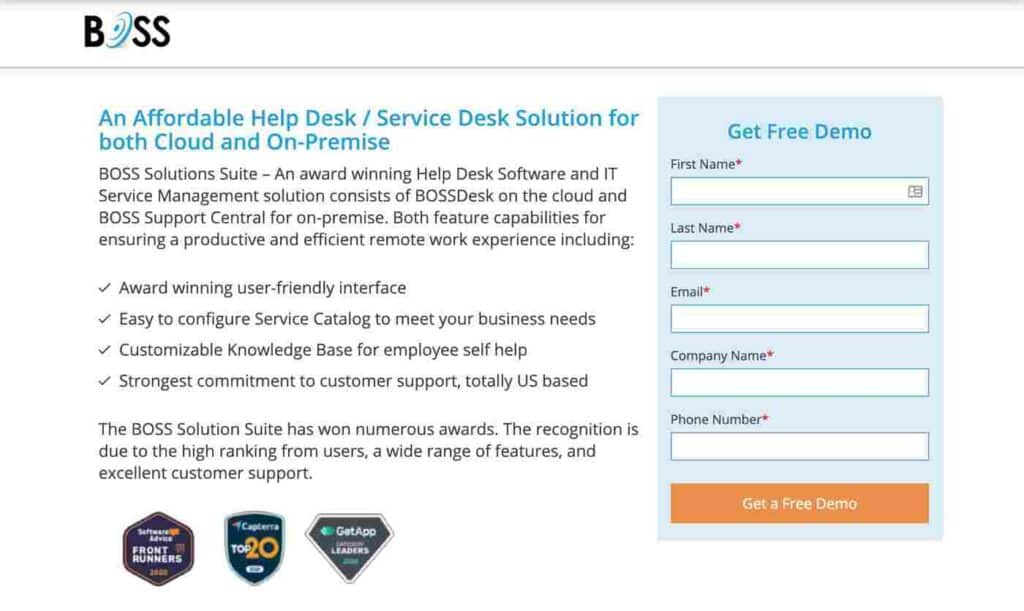 Boss Solutions Suite product page