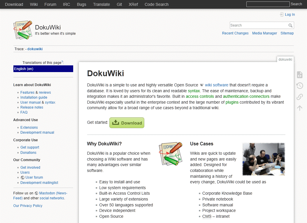 Dokuwiki as mediawiki alternative herothemes Dokuwiki as mediawiki alternative