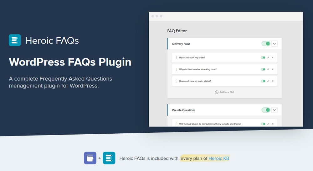 Heroic FAQs WordPress plugin