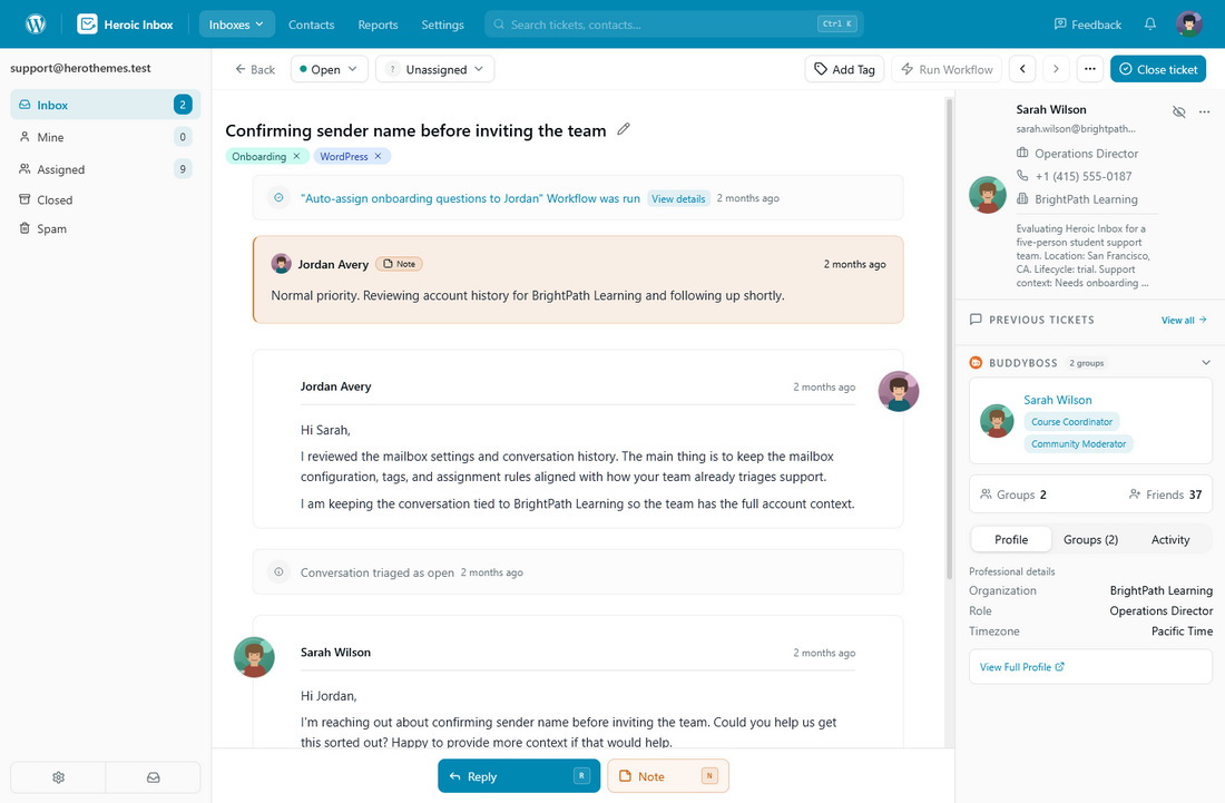 Heroic Inbox - powerful shared inbox helpdesk software