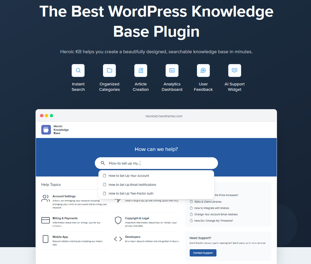 Heroic Knowledge Base Software