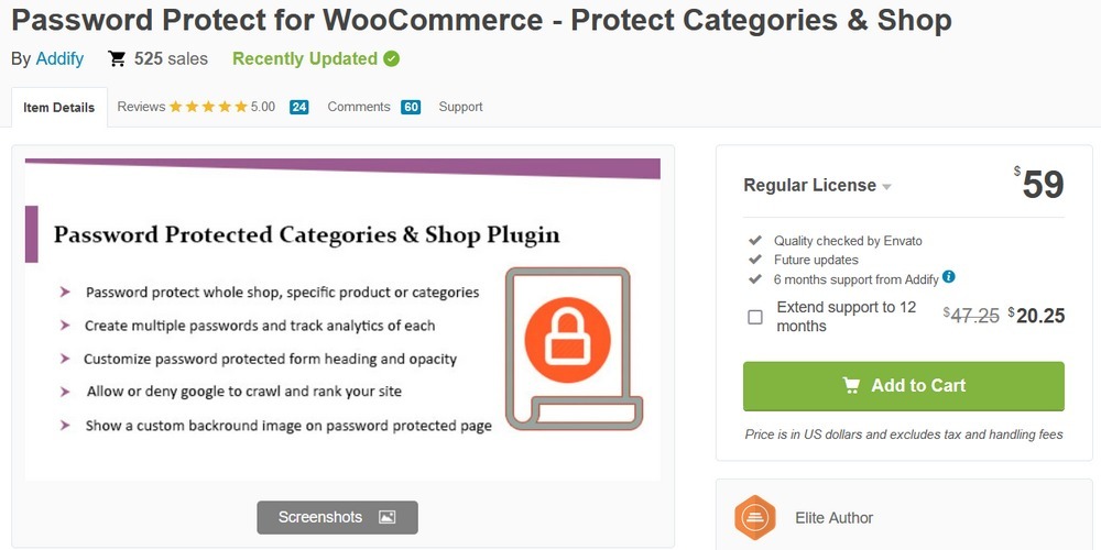 Password protect for WooCommerce plugin