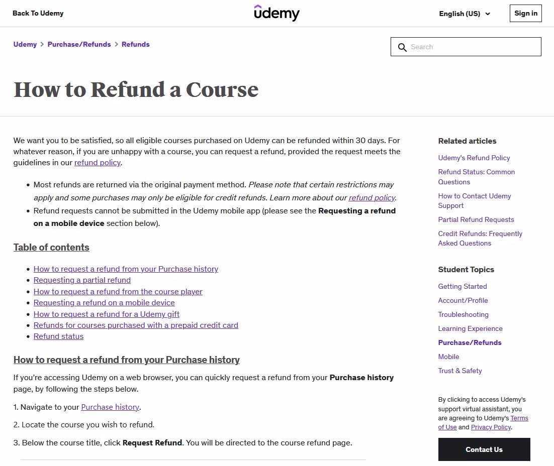 Refund a course guide by Udemy - HeroThemes Refund a course guide by Udemy