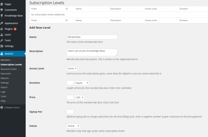 Setting up KB Member