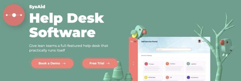 SysAid Help Desk ticketing software’s homepage