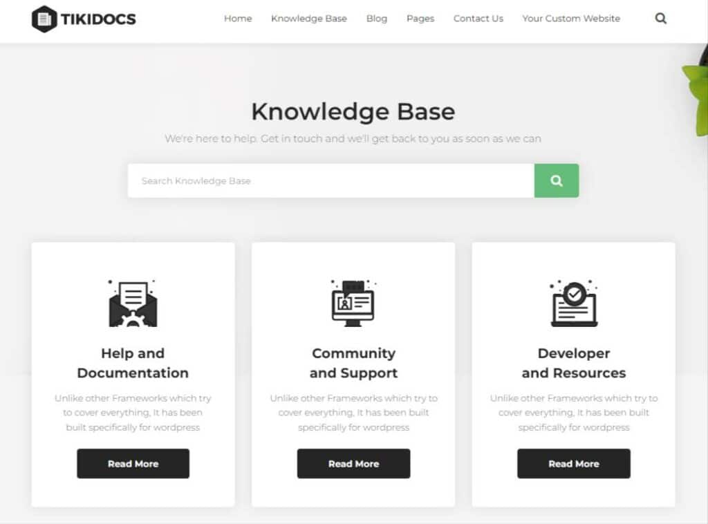 Tikidocs knowledge base theme