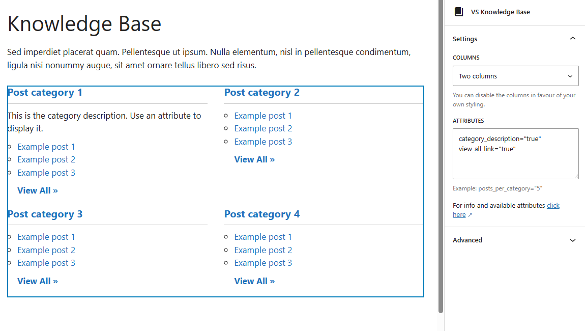 Very Simple Knowledge Base site example