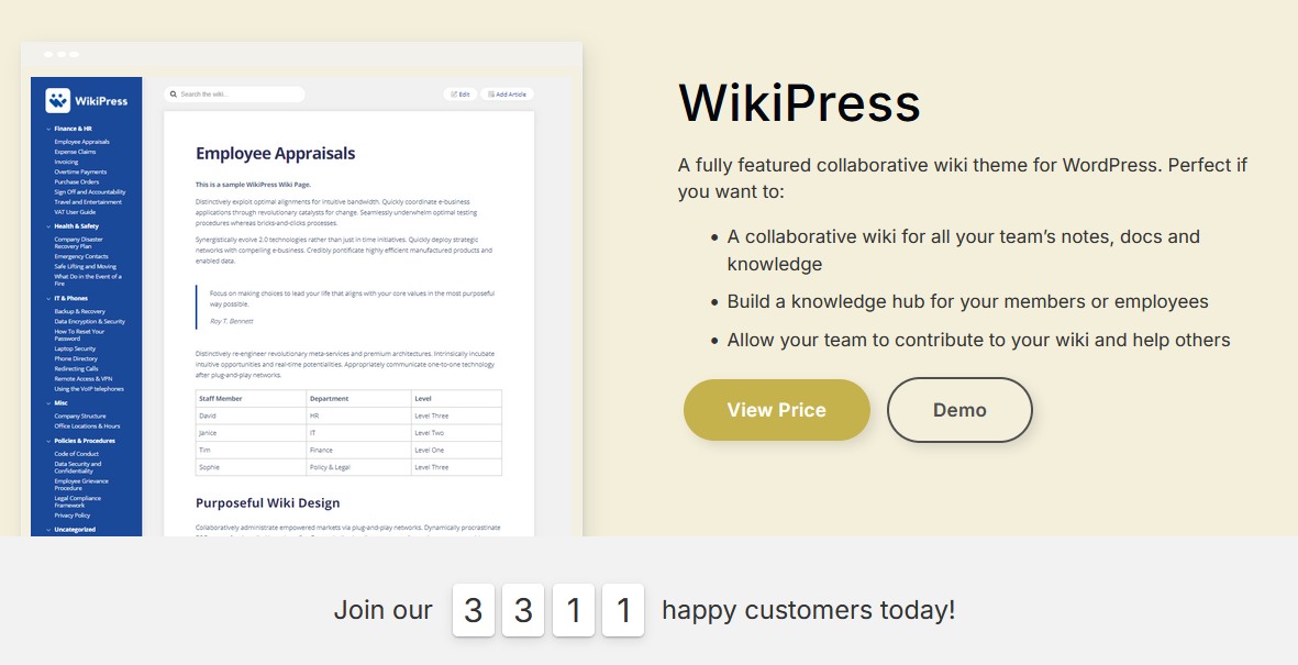 WikiPress WordPress wiki theme