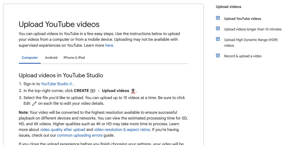 YouTube how-to knowledge base article example