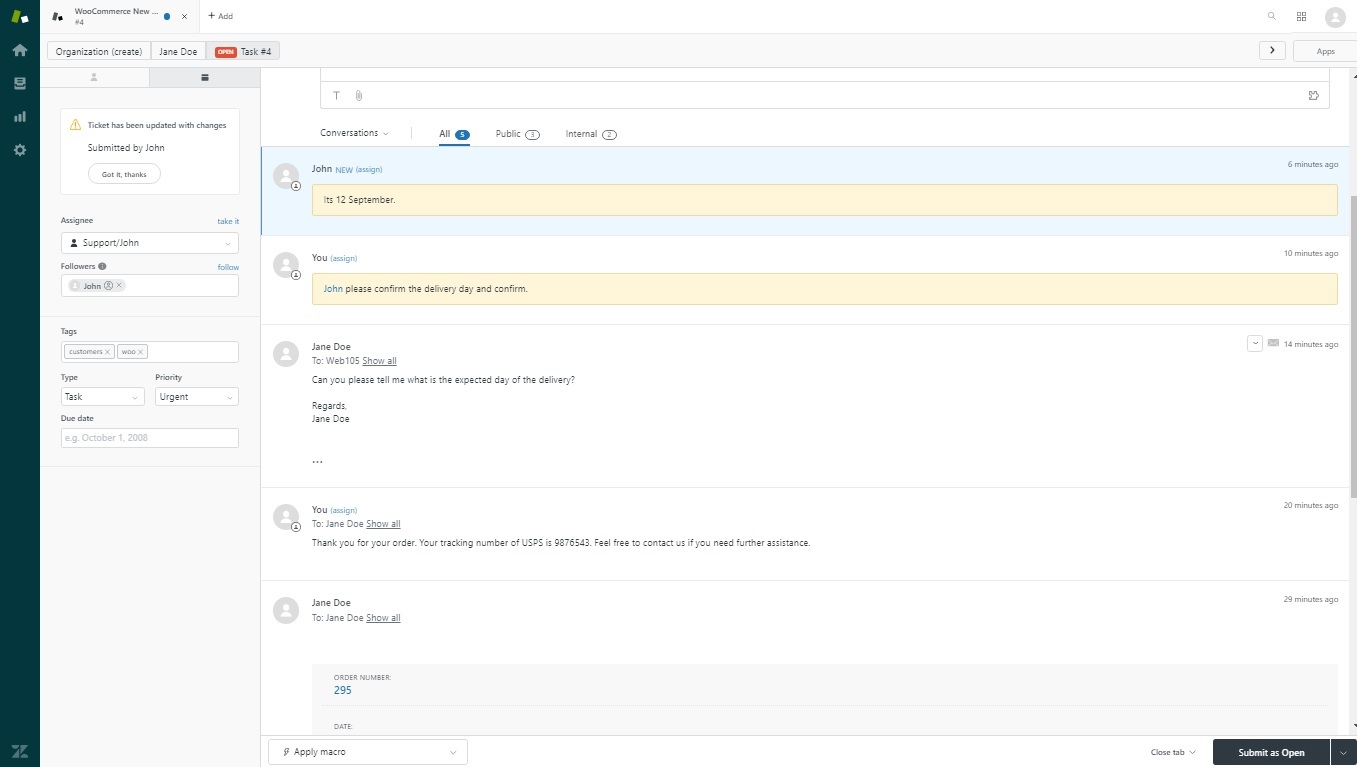 Zendesk WooCommerce integration