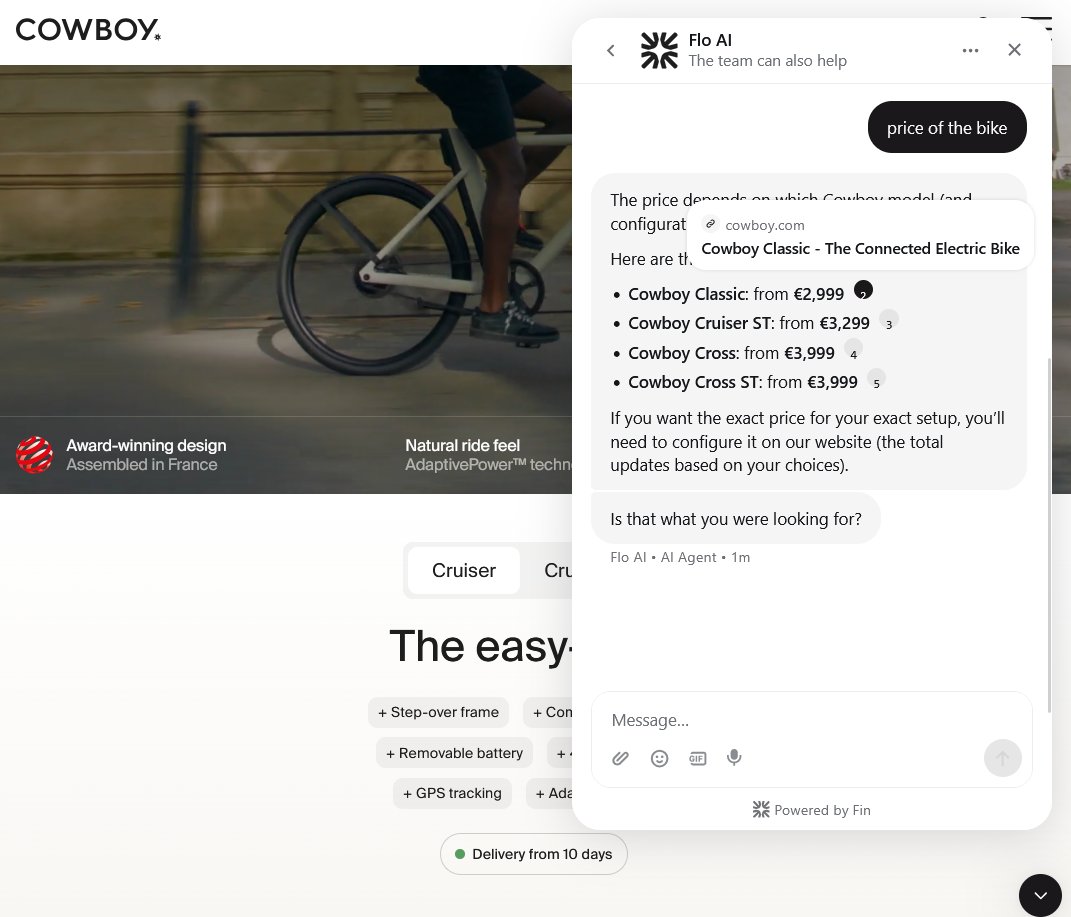 AI Assistant answering customer questions on a shopify store