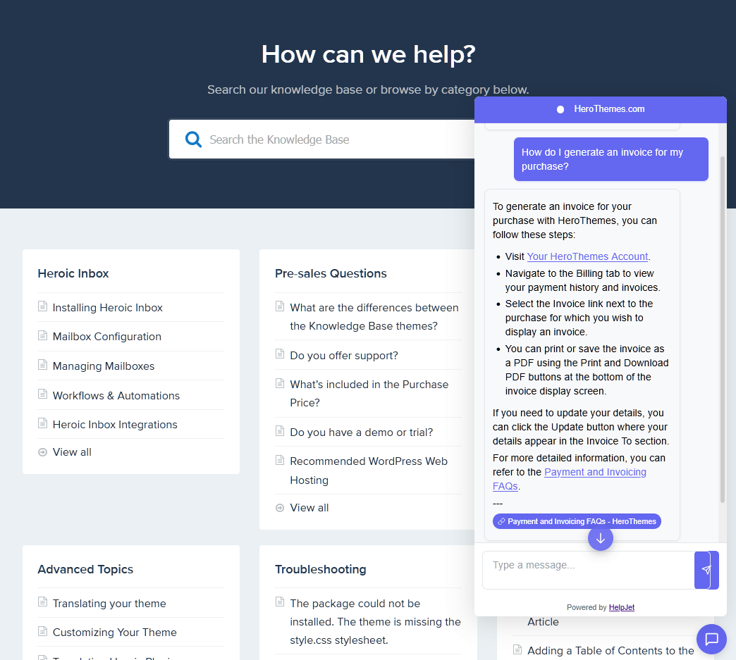 AI Chatbot example