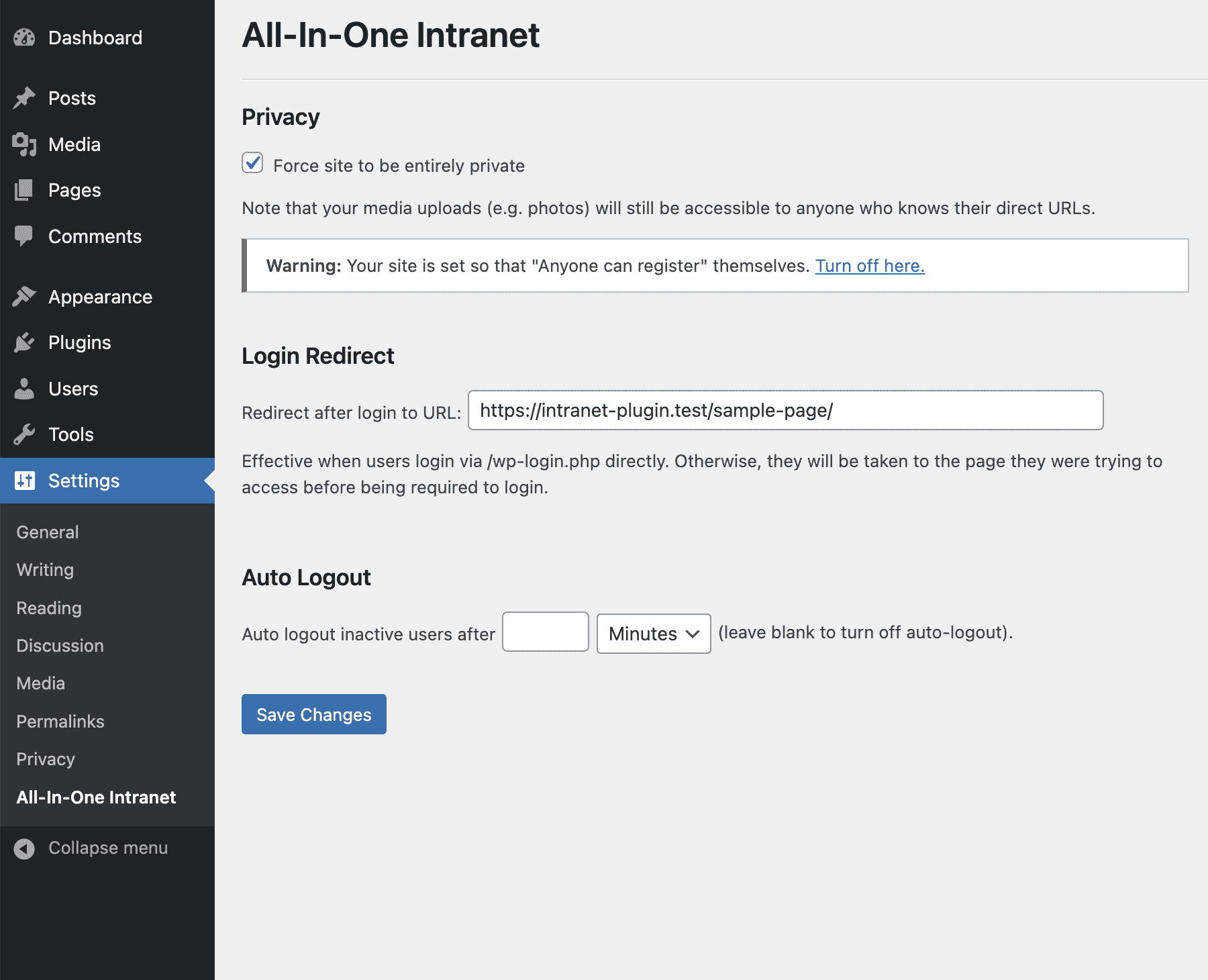 All in one intranet wordpress plugin
