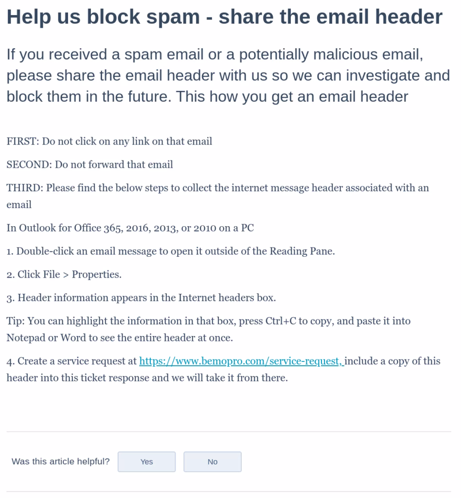 Another knowledge base article example