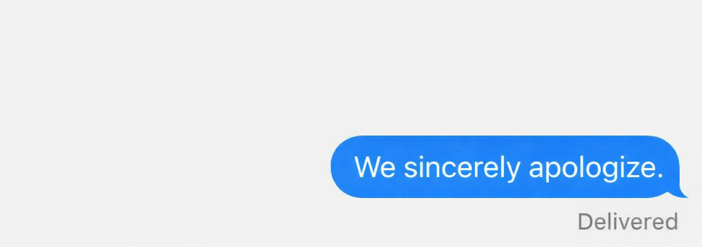 Apology message