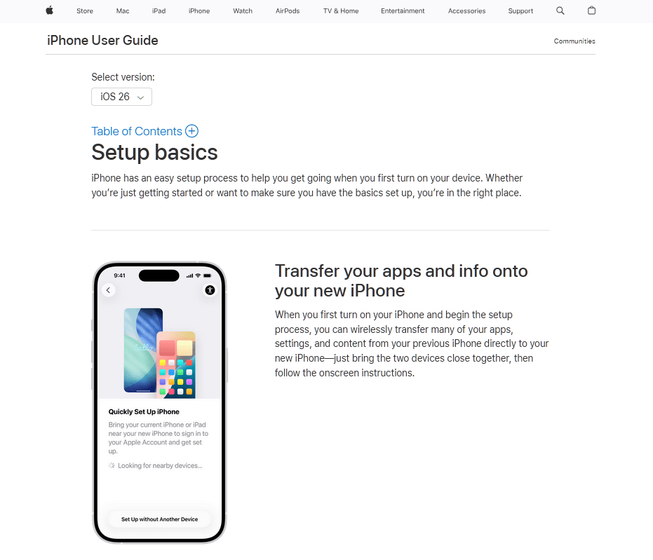 Apple user guide example