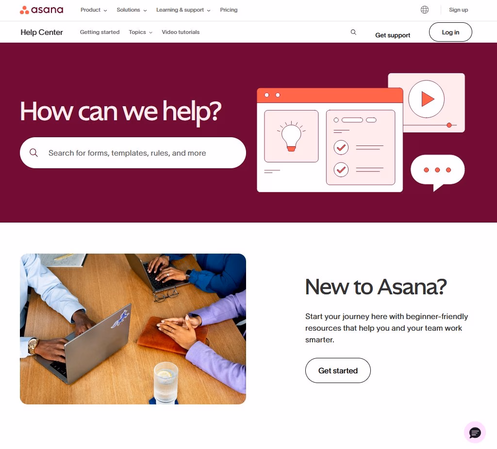 asana-help-center-example - HeroThemes Asana Help Center example