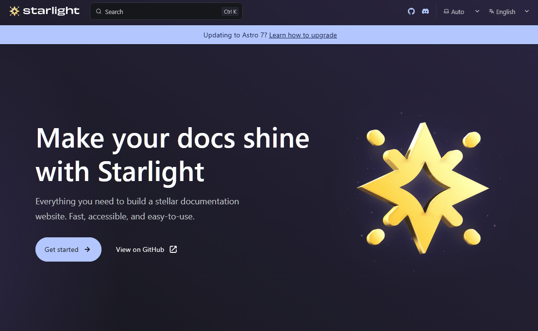 Astro Starlight fast documentation template