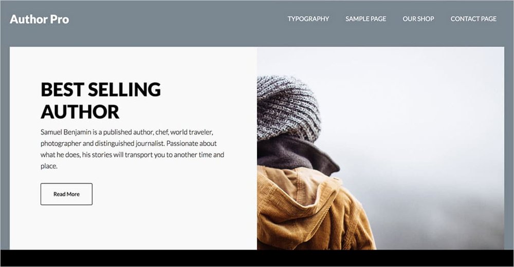 Author Pro homepage example