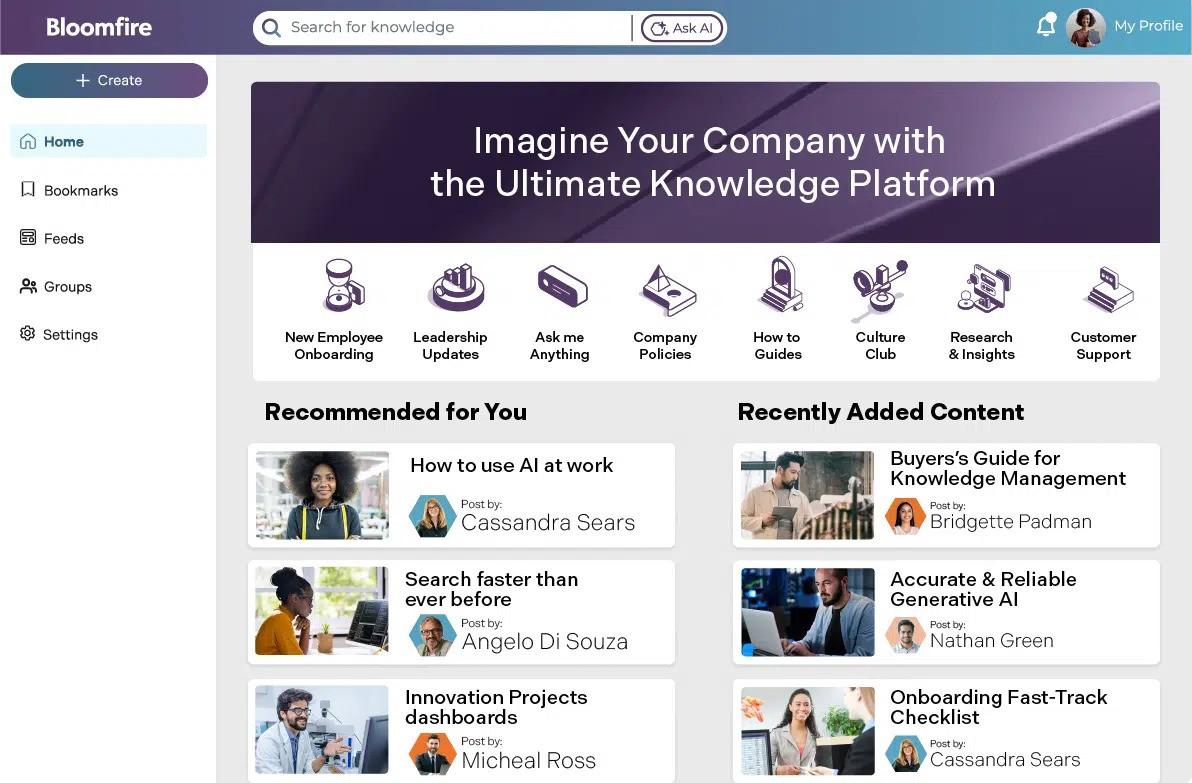Bloomfire, cloud-based knowledge management platform