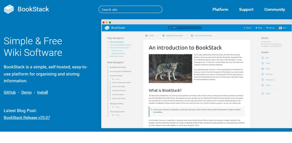 BookStack for wiki-style documentation
