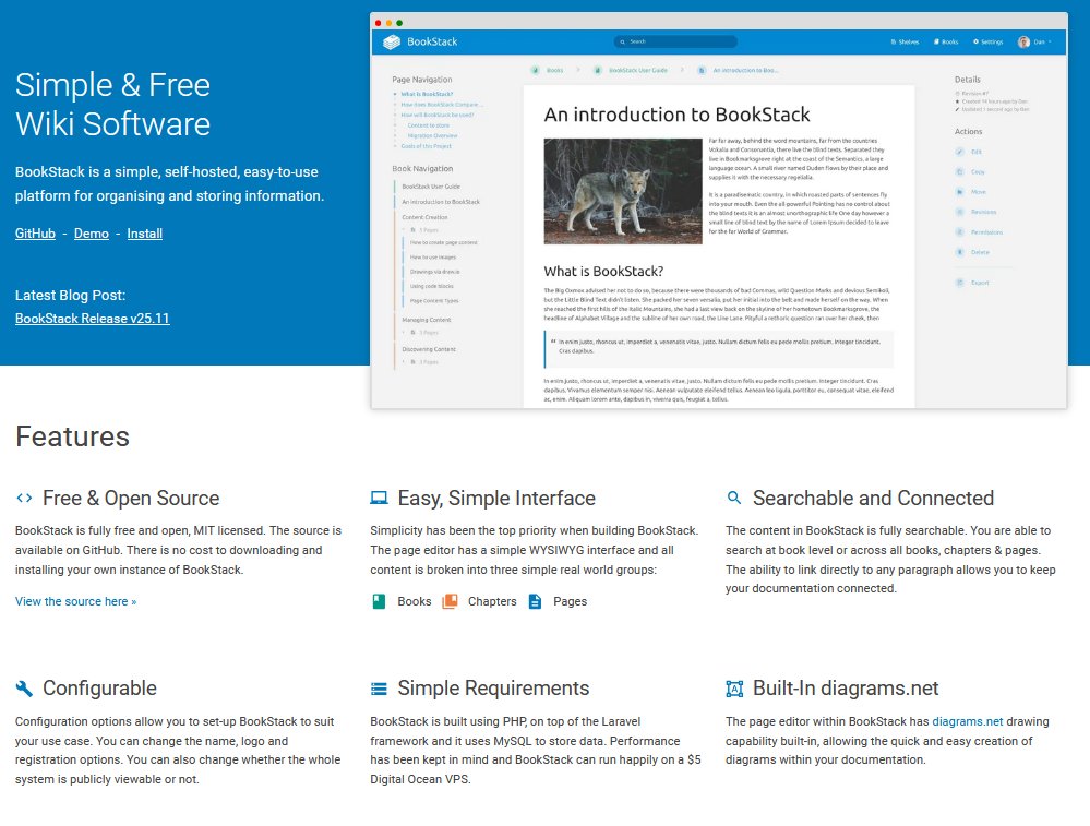 BookStack open-source knowledge base platform