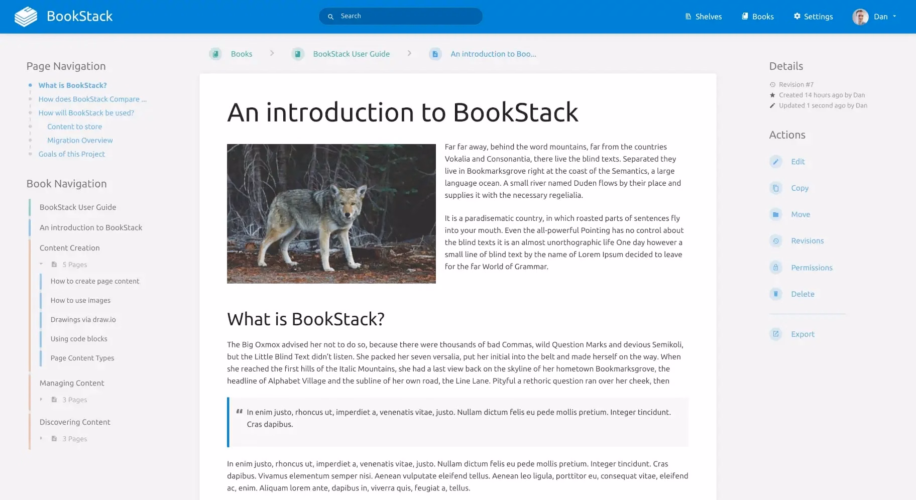 Bookstack einfache selbst gehostete Wiki-Software für interne Dokumente