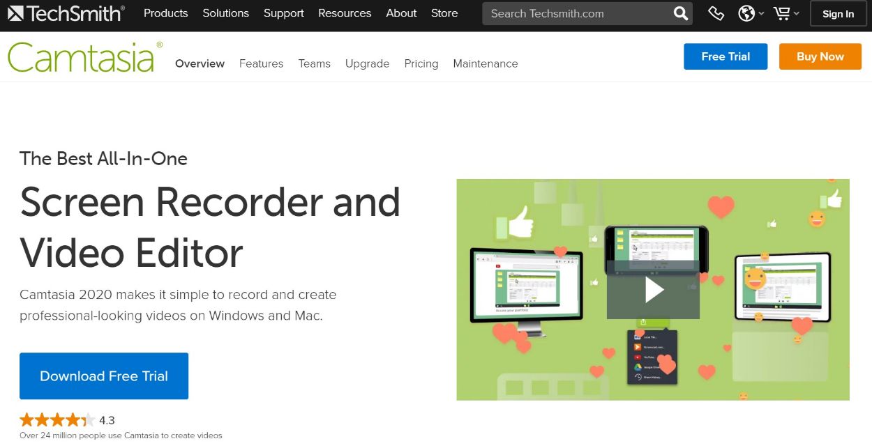 Camtasia video recorder and editing tool