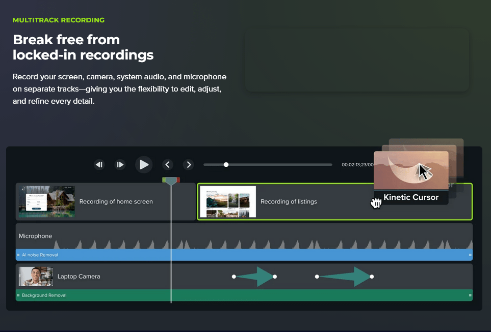 Camtasia screen-plus-video editor