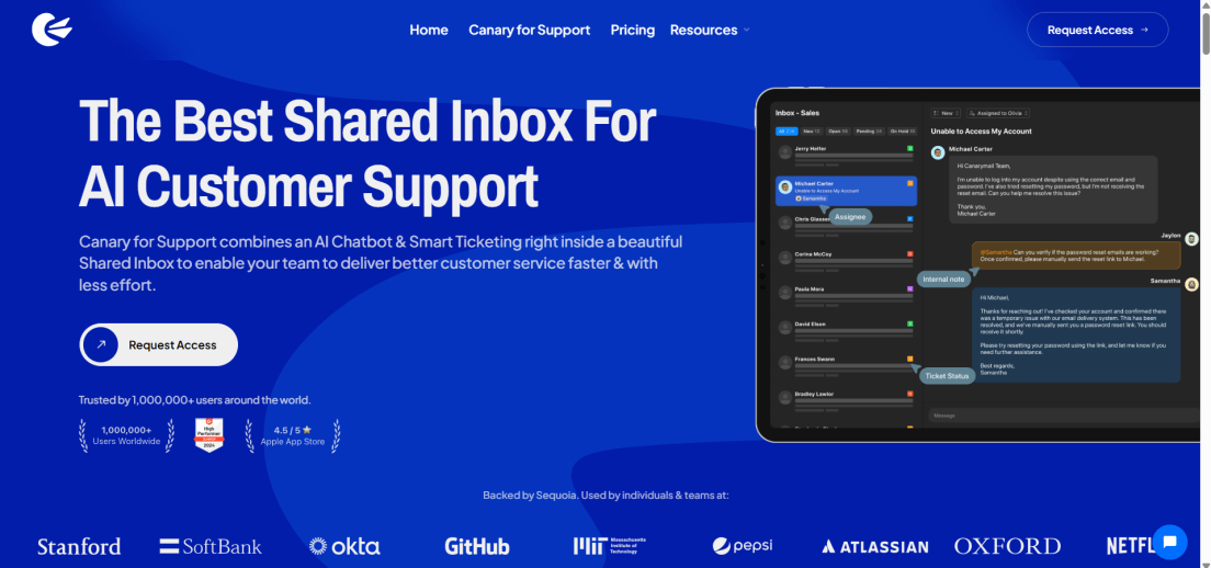 Canary for Support AI-powered help desk
