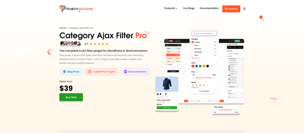 Category AJAX Filter WordPress plugin