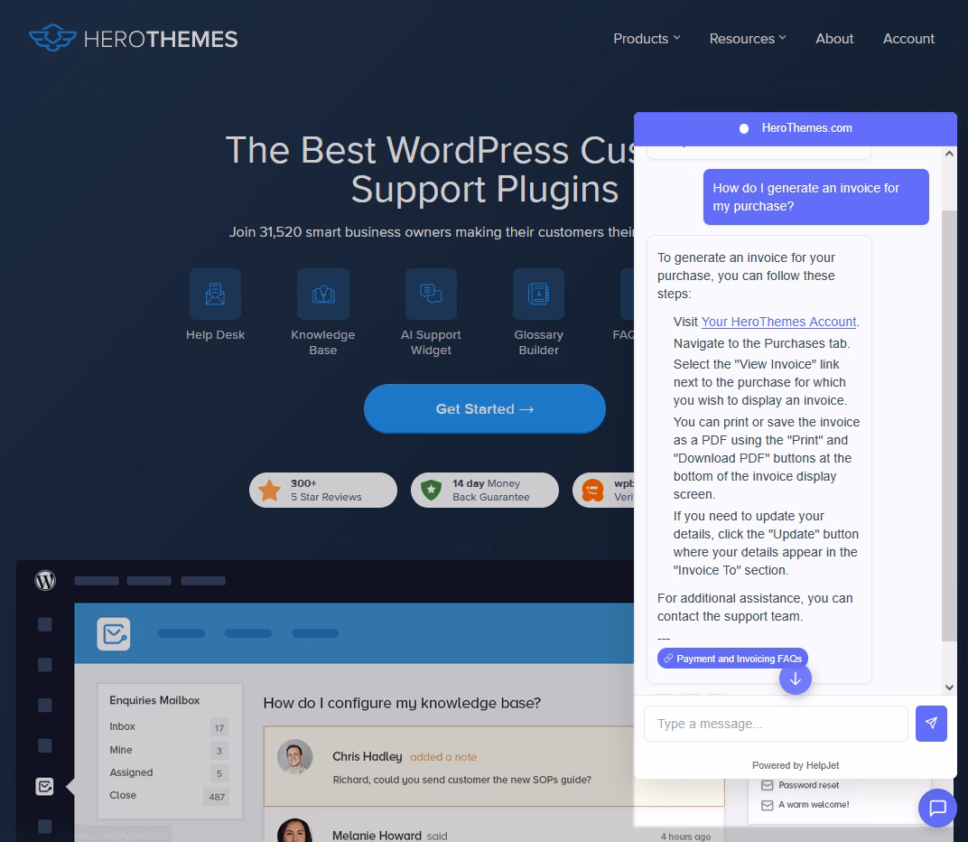 chatbots-for-customer-support-example - HeroThemes Chatbots for Customer Support example