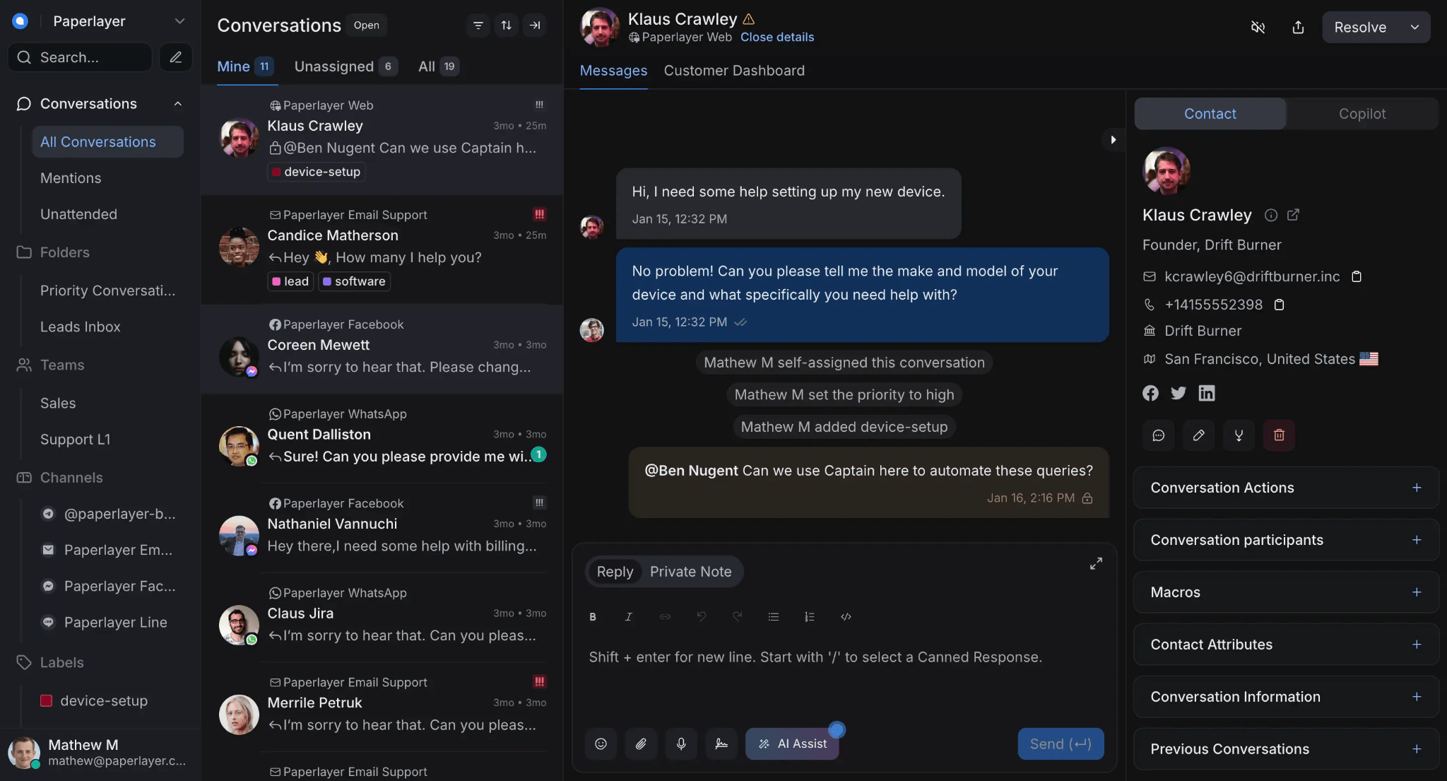 Chatwoot open-source shared inbox tool