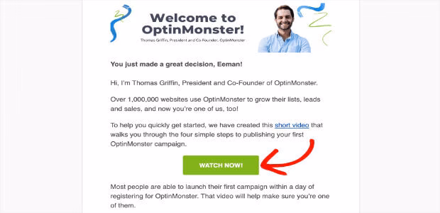 Clear cta in email example