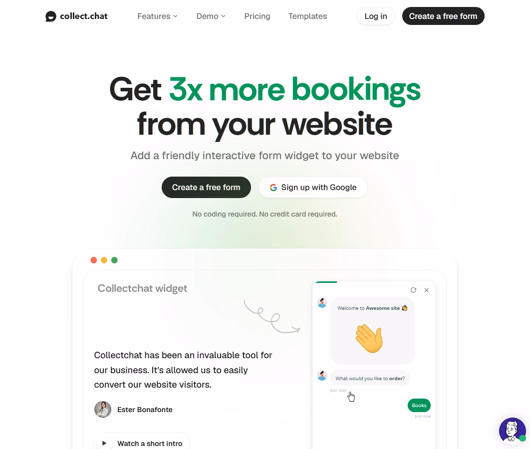 Collect.chat einfacher Lead-Generierungs-Chatbot