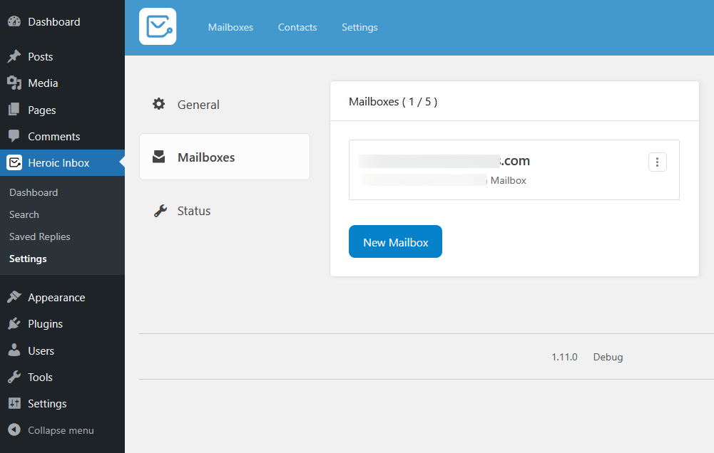 Created mailboxes with Heroic Inbox