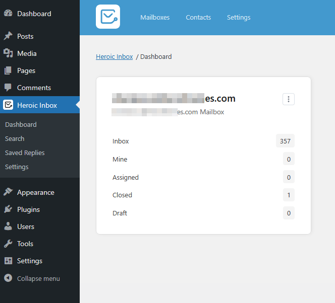 Created shared mailbox with Heroic Inbox
