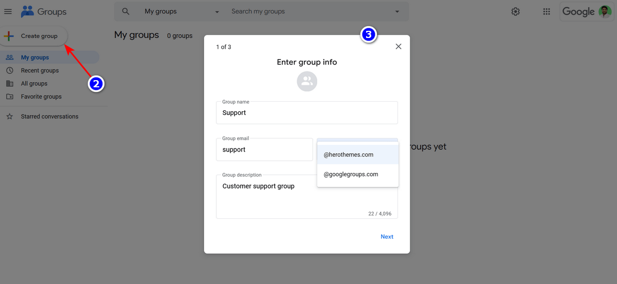creating Google Group