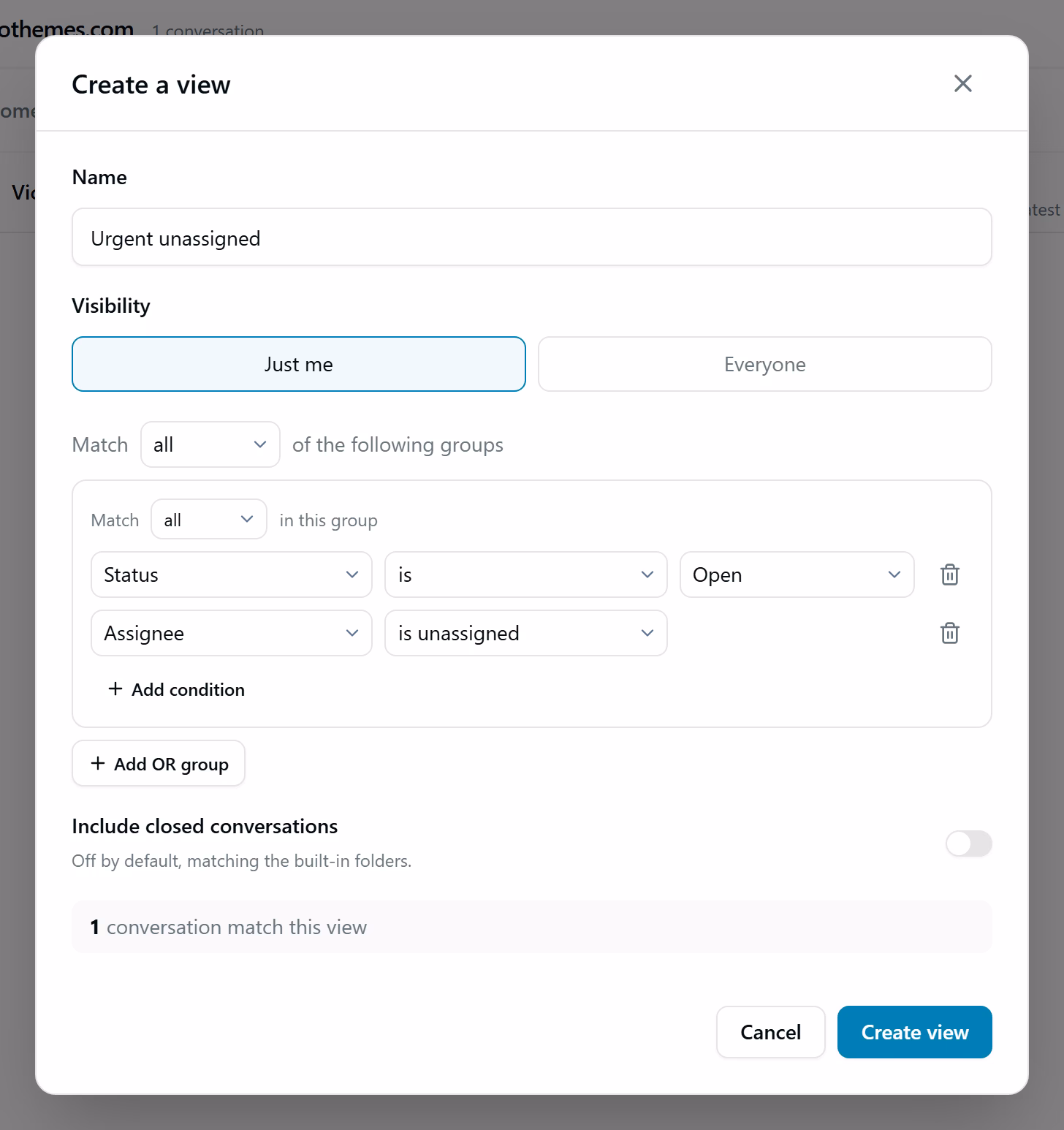 Creating new view