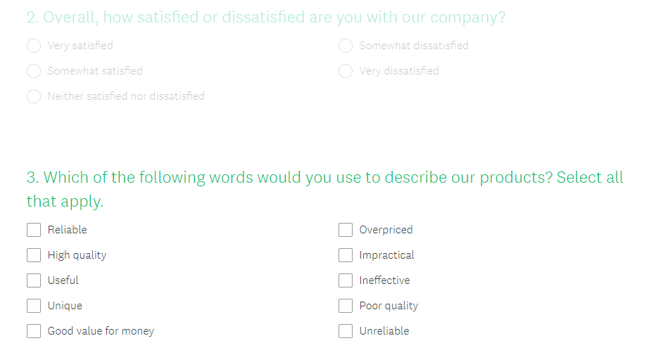 an example of customer feedback surveys from Survey Monkey