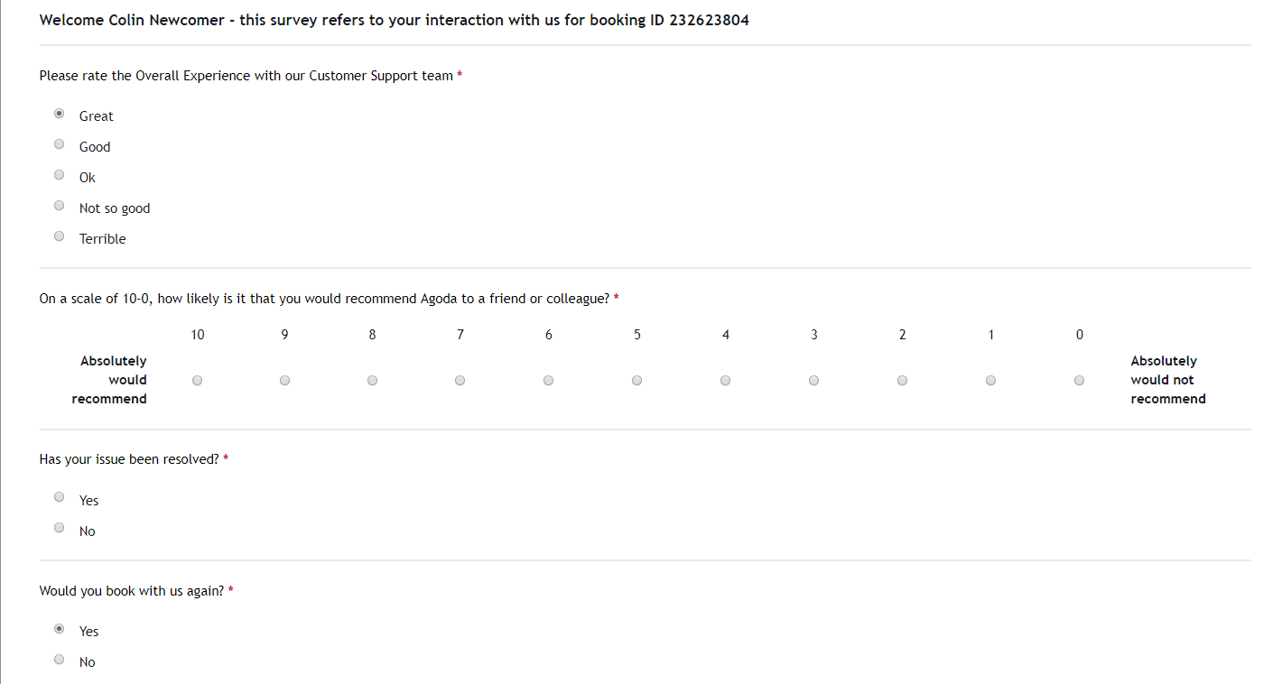 customer feedback survey template