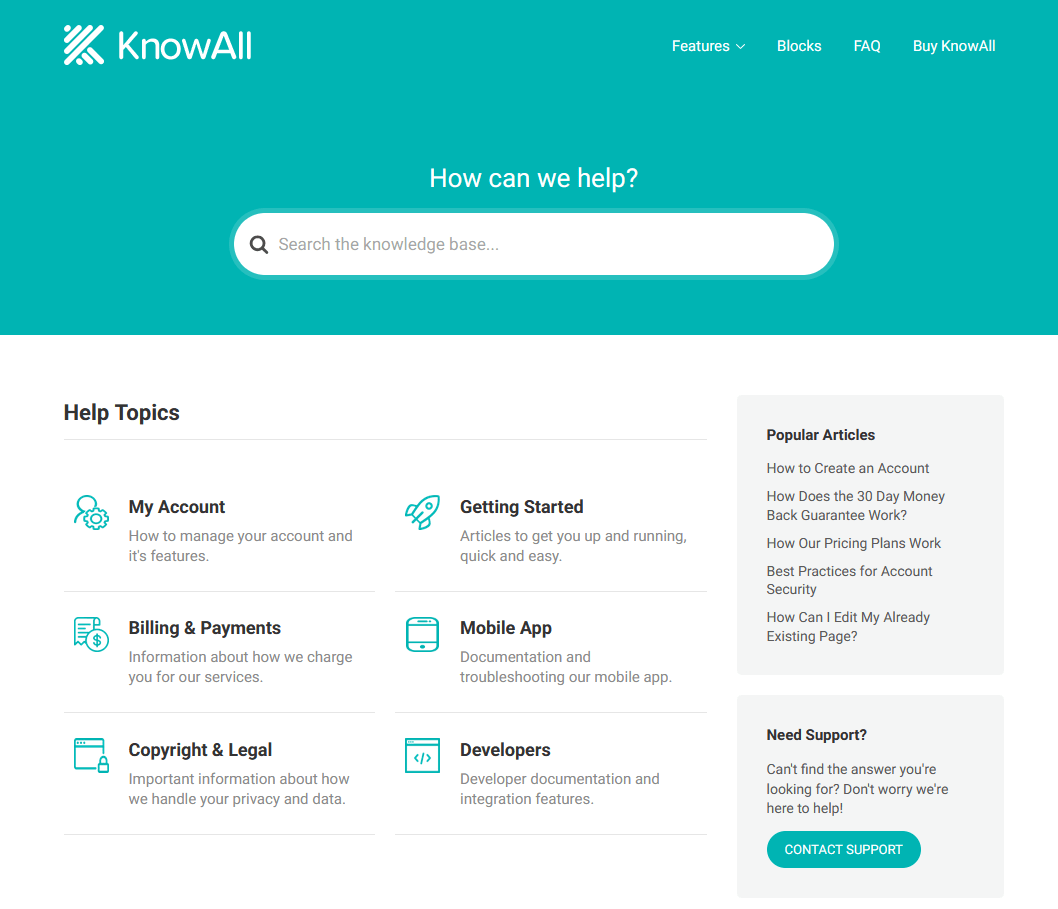 Documentation created with KnowAll template