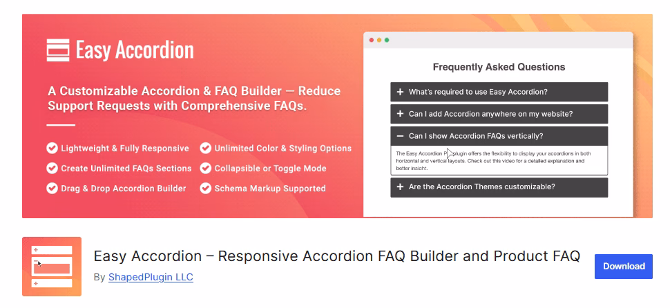 Easy accordion plugin to create faqs in wordpress